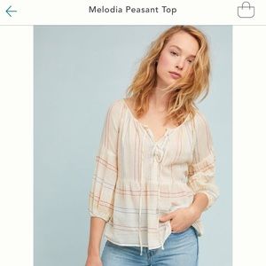 Anthropologie Melodia Peasant Top
